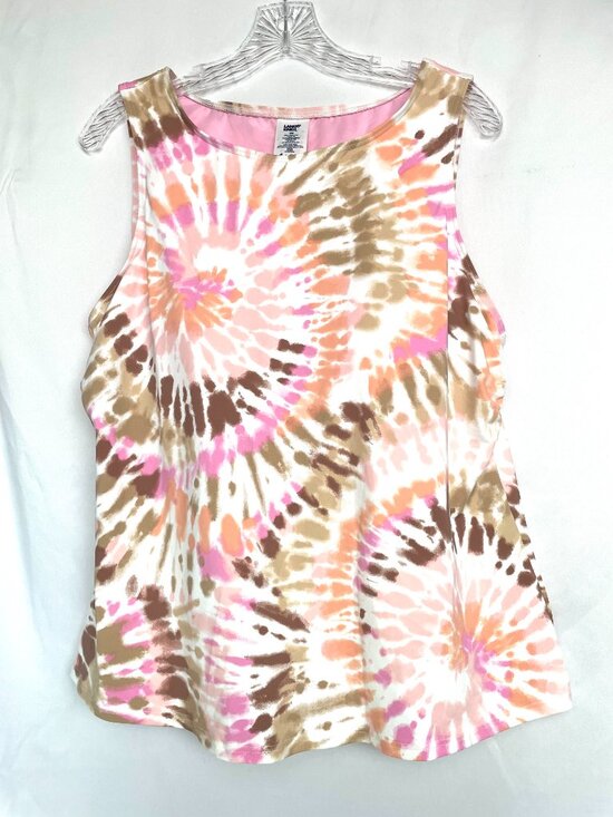 Lands' End Other - Lands' End Tie Dye Chlorine Resistant High Neck UPF 50 Modest Tankini Top 18W